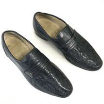 80s-90s/Vintage/イングランド製☆Grenson/グレンソン☆編み革/コインローファー/モカシン【8/26.5/黒/BLACK】ビジネス/dress shoes〇bA-79_画像1