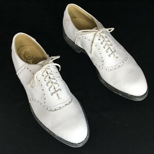 USA製/Vintage☆エンディコットジョンソン/endicott johnson☆スチールスパイク/ゴルフシューズ【8.5M/26.5/白/WHITE】GOLF/Shoes◇ci-56