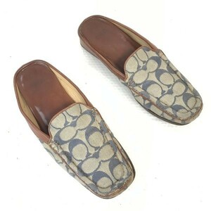  Italy made * Coach /COACH* signature / sabot sandals / mules [6.5B/23.0-23.5/ gray /GRAY] hand made / regular goods /Shoes/mule*cQ569