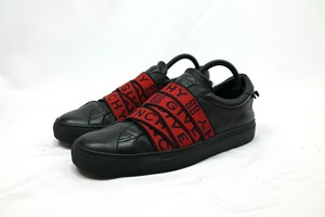 中古 GIVENCHY ジバンシィ BH001SH0D0 URBAN STREET ローカット スニーカー ロゴバンド シューズ 靴 009 BLACK RED DN1128 41.5 (約26.5cm)