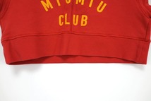 中古 MIU MIU ミュウミュウ 後染め コットン フリース MIUMIUCLUB クロップドトップ レディース レッド サイズXS_画像3