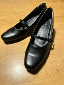 レディース ブラック ビジネス フォーマル 冠婚葬祭 シンプルデザイン パンプス 25cm 靴 黒 女性用 未使用品