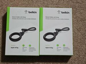 Belkin AirTag ベルキン　エアータグ　ケース ストラップ ブラック F8W974btBLK-A　未開封　2個セット