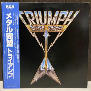 HR/HM/TRIUMPH/ALLIED FORCES/国内81年PRESSプロモ/白ラベル/帯/OBI/RPL 8103/トライアンフ/メタル同盟/伊藤政則