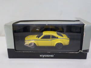 G-③【KYOSHO】MAZDA SAVANNA RX-3 Test Car yellow　京商 マツダ サバンナ テストカー 黄色 イエロー 車 ミニカー 模型【1/43scale】