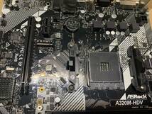 ★中古品 BIOS確認 ASRock A320M-HDV AM4 Micro ATX マザーボード IOパネル付属★_画像2