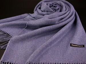 blakafee #AC-M165 極上 カシミア【インディゴブルー/無地】大判 マフラー/ストール ＃High Quality Cashmere Collection＃