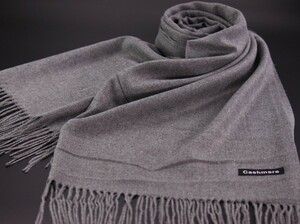 blakafee #AC-M136 極上 カシミア【グレー/無地】大判 マフラー/ストール ＃High Quality Cashmere Collection＃