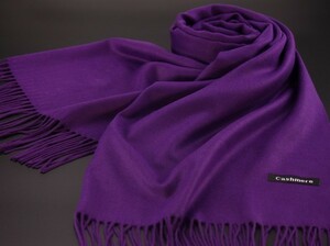 blakafee #AC-M121 極上 カシミア【パープル/無地】大判 マフラー/ストール ＃High Quality Cashmere Collection＃