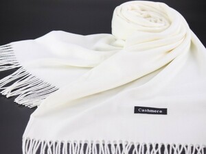 blakafee #AC-M101 極上 カシミア【オフホワイト/無地】大判 マフラー/ストール ＃High Quality Cashmere Collection＃