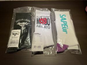 【新品未使用】サプール SAPEur ソックス 3ヶセット定価6380円 ロゴソックス白 socks 靴下 
