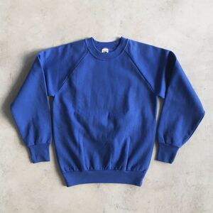 [FRUIT OF THE LOOM] fruit ob The room plain la gran sweat /USA made blue 18-20 unused dead stock Vintage 80s90s