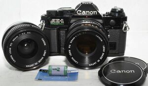 【整備/性能測定済】Canon AE-1 PROGRAM ブラック＋FD50mmF1.8 S.C.+FD35mmF3.5 S.C._ P,S,機能OK(1459063_82)