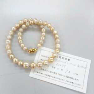 ●サ0162H◎SVゴールデンパール　ネックレス　バロック真珠　品質証明書付き　42.5センチ◎