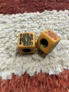 vintage Bakelite dice valve cap ビンテージ　ベークライト製　ダイス　バルブキャップ　 chopper チョッパー　ショベル　パン　当時物