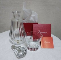 Baccarat バカラ 未使用グラス＆カミュバカラ空ボトル デキャンタ_画像1