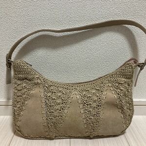 RUE DU BAG レディース 肩掛け ワンショルダーバッグ ハンドバッグ トートバッグ パーティーバッグ スエード 編み込み ベージュ ブランド