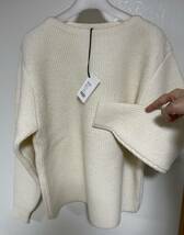 AURALEE Milled French Merino Rib Knit Boat Neck P/O サイズ4 未使用新品 アイボリーホワイト タグ付 2023AW 試着のみ オーラリー _画像7