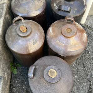 アンティーク 【醤油壺】 陶器 醤油瓶 壷 つぼ 酒瓶 水瓶 備前焼 高さ44cmの画像5