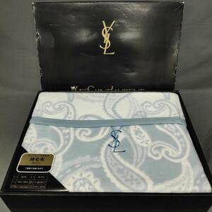 060124 256647 Yves Saint Laurent イヴサンローラン 綿毛布 綿100％ 箱付き 