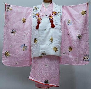 七五三 三歳 女児 被布着物セット 正絹 日本製 3歳 3才 三才 女の子 祝着 新品（株）安田屋 NO40620