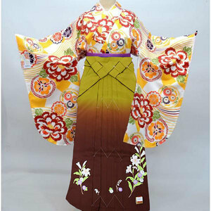  кимоно hakama комплект Junior для . исправление 144cm~150cm мир . день bokashi вышивка hakama церемония окончания . пожалуйста! новый товар ( АО ) дешево рисовое поле магазин NO26684-03