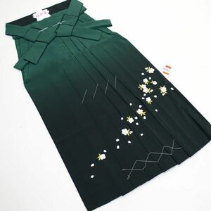 刺繍暈し袴 卒業式に 緑×黒地 袴下91cm 新品 (株) 安田屋 NO10297-1