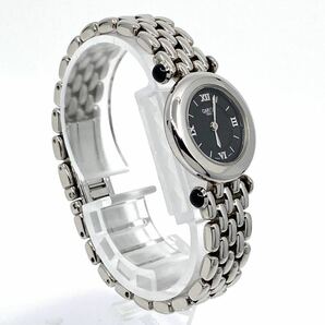 動作品 CARITA PARIS 腕時計 ラウンド クォーツ quartz 2針 Swiss ブラックフェイス シルバー 黒 銀 カリタ Y301の画像3