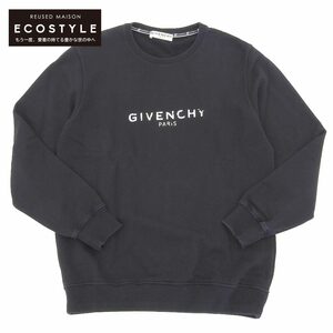 GIVENCHY ジバンシィ ヴィンテージロゴ クルーネックスウェットトレーナー トップス メンズ ブラック XS BM700U30AF