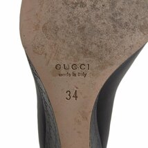 GUCCI グッチ GGシマ ウェッジソール パンプス レディース ブラック レザー 34_画像5