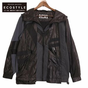 DIESEL ディーゼル ブラック A02203 J-EDWARD ナイロン フーディブルゾン ブラック XS ジャケット ポリエステル メンズ 中古