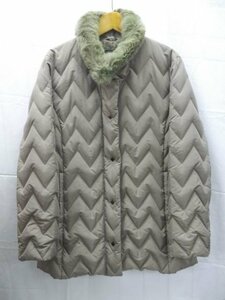 美品★SANYO COAT◎サンヨーコート/ダウンコート/ベージュ/衿ラビット/9サイズ