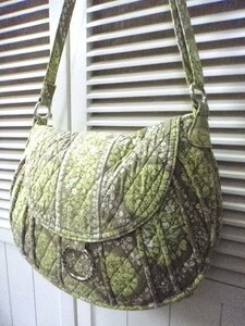 Vera Bradley☆ヴェラブラッドリー　ボタニカル 鳥柄 キルティング ショルダーバッグ ライトグリーン×カーキ　黄緑系