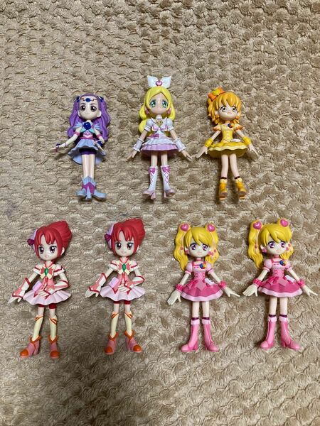 プリキュア フィギュア 人形 7体セット キュアリズム キュアピーチ ミルキィローズ キュアローズ キュアパイン 非売品 景品