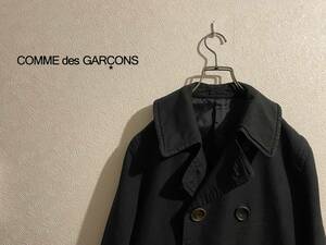 ◯ COMME des GARCONS HOMME ポリ 縮絨 ピーコート / コムデギャルソン ダブル ジャケット ブラック 黒 SS Mens #Sirchive