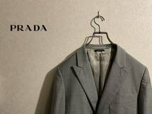 ◯ イタリア製 PRADA テーラード ジャケット / プラダ ウール シルク ピークドラペル 背抜き仕立て スーツ グレー 48 Mens #Sirchive_画像1