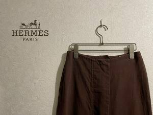 0 Франция производства HERMES Margiela период передний разрез linen юбка / Hermes Martin Brown 36 Ledies #Sirchive