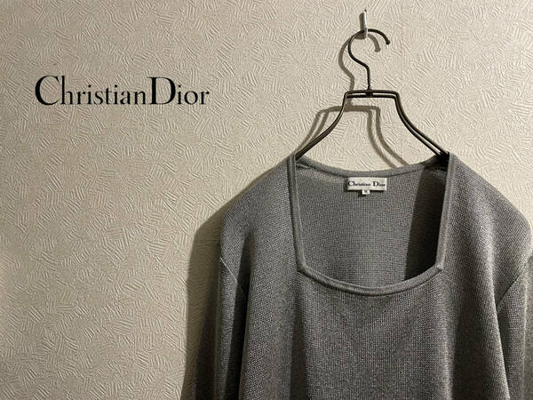 ◯ Vintage Christian Dior チュニック レーヨン ニット / クリスチャン ディオール チロリアン セーター シルバー M Ladies #Sirchive