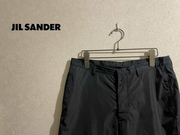 ◯ イタリア製 JIL SANDER ナイロン スラックス / ジルサンダー ノータック テーパード パンツ ネイビー 46 Mens #Sirchive