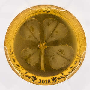 ☆彡1円スタート!!【幸運を呼ぶクローバー】2018年 パラオ 1ドル金貨 PCGS PR70DCAM Palau Four Leaf Clover First Day of Issue 四つ葉