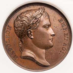 【不屈の野心と知性 上位1枚のみ】1806年 フランス 皇帝ナポレオン1世 プロイセン・シュパンダウ要塞攻略 記念メダル ブロンズ NGC MS63 BNの画像4