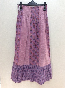  Ships light purple series pattern waist rubber skirt size inscription none 