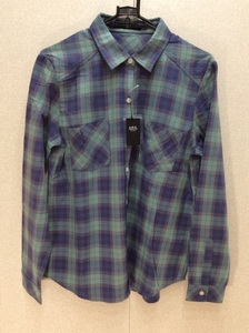 AZUL by Moussy tag attaching green group check shirt size S