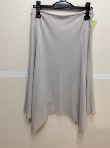  L light -. gray × rhinestone decoration flair skirt size 38