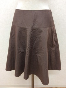 プロポーションボディドレッシング ココア茶色のスカート 細しま柄 サイズ2