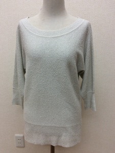 SPB.. gray, almost white. 6 minute sleeve knitted lame size M