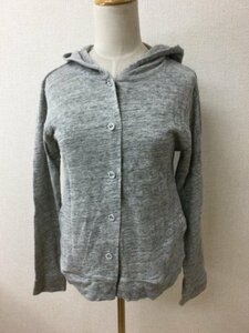 Samansa mos2 gray. front button cardigan with a hood . size F
