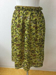 Banner Barrett tag attaching unused! sombreness yellow . floral print. skirt chiffon size 38