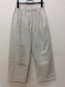  Ships талия резина. брюки оттенок бежевого. полоса рисунок сделано в Японии размер 38