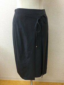 デプレ 炭グレーのスカート 巻きスカート風 日本製 サイズ36